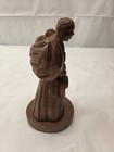 J  Final Signed Wood Carved Mother And Child Sculpture  Original Handmade Art