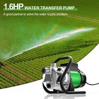 Electric Water Transfer Pump 110v Garden Booster 1 6 Hp 1800 Gph