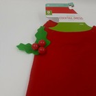 Holiday Cocktail Dress Costume Medium Up To 50lbs Dog Pet Red W green Sparkle