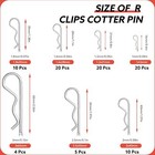 220 Pcs 13 Size Hardware Pins Cotter Pin Assortment Kit 304 Stainless Steel