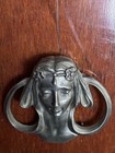 Vintage Art Deco Style Godess Metal Belt Buckle - Pewter Color
