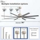 76   Industrial Ceiling Fan Indoor outdoor Smart Wood Ceiling Fans Lights Kits