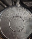 Antique 1880 Waffle Iron W  Orginal Wood Base Griswold Mnf The American  8 