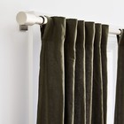 Linen Curtain Olive Green Color Living Room Two Panels Bedroom Curtain Set