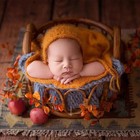 Newborn Photography Props Baby Round Rattan Woven Basket Baby Photo Pose Props