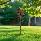 1pc Metal Birdhouse Garden Stake- Rust-proof   Waterproof Outdoor Decor