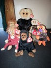 Ty Beanie Babies Monkey Lot Schweetheart Congo Cheeks Bananas Mooch