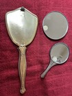 Vintage Hand Mirror Lot Art Deco Gold Tone Silver Plate Godinger Hollywood Regen