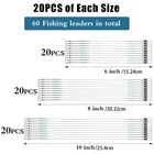 60pcs Trace Wire Leader Stainless Steel Fishing Line Leaders With Snap   Swivel