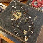 Vtg Native American Bird Fetish Necklace Heishi Shell Matching Set Of 2