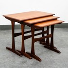 Mid Century Danish Modern Nesting Tables Kai Kristiansen Teak Set 3 Denmark Mcm