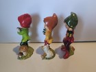 Vintage Homco Set 3 Christmas Pixies Elves Elf With Mushrooms Bunny Deer  5215