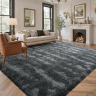 Fluffy Area Rugs Large Shaggy Soft Plush Grey Mat Carpet For Living Room Floor