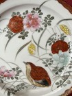 Japanese Kutani Porcelain Plate Quail Floral Gold Accents Scalloped Edge Antique