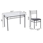 5 Piece Glass Dining Table Set 4 Chairs Room Kitchen Breakfast Furniture Black