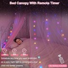  Bed Canopy For Girls With Remote Timer Breathable Canopy Bed Curtains 