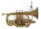 Antique A  Hileron Cornet Trumpet Paris France Brass Musical Instrument
