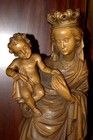 Antique 24  Hand Carved Wood Virgin Mary Our Lady Jesus Statue Figure Sculpture