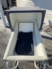 Vintage Silver Cross Pram baby Carraige In White And Navy Blue