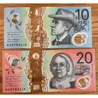 Australian  20  10 Dollar Circulated P63 P64 Banknote Australia Polymer 20 10