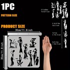 1set African Woman Stencil 11 8x11 8  Reusable Black Woman Silhouette Stencil