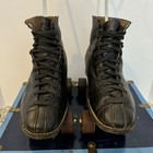 Vintage Chicago Roller Skates Black Leather Clay Wheels Antique Size 7 5