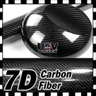 2ft X 5ft 7d Premium Hi Gloss Black Carbon Fiber Vinyl Wrap Bubble Free Release