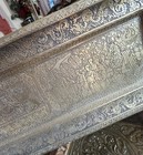 Large Antique Old Vintage Kinco Brass Tray Chinese Style
