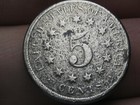1869 Shield Nickel 5 Cent Piece- Good vg Details