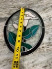 Stained Glass Oval Flower Design Wall window Hanging Beautiful 