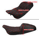 One Piece Seat Diamond Red Stitch Rider Passenger For Harley Electra Glide 97-07