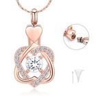 Heart Urn Necklace For Ashes With Birthstone Cremation Jewelry For Ashes Pandent