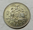 Barbados 10 Cents 1975fm  m  Copper-nickel Km 12 Bu  mintage 2 500 
