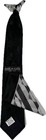 Daniel Ellissa Boy s Clip-on Tie Hanky Black Charcoal Gray Silver Polyester 14 