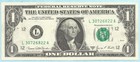  1 Federal Reserve Note - 1969-d - Error Note - Au - Dramatic Face On Back Offse
