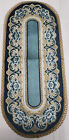 Velvet Belgium Brocade Padded Runners doilies Lurex Detail Metal Trim Antiq Blue