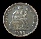 1890 Silver Usa Seated Liberty Dime Love Token  j   Me  