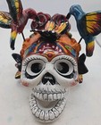 Mexican Folk Art Skull Day Of The Dead Hummingbirds   Butterflies Garcia  320 