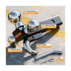 Tri-ball Trailer Hitch Mount With Tow Hook   Pin For 2  Receiver