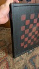 Antique Early Country Primitive Black Paint Checkerboard Sq n 17 