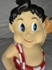 Bobs Big Boy Vinyl Coin Bank Mascot Figure Red White Checkered Overalls 7 5 Inch
