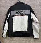 Harley Davidson Men   s Riding Jacket Size Xl Black White Full Zip