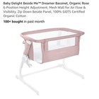 Baby Delight Beside Me Dreamer Organic Bassinet Bedside Sleeper Rose Bassinet