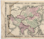1864  Asia  Map  Original   14x11   China - Mongolia - Hindoostan - Jerusalem