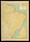 1940s Vintage Brazil Map Wall Art Old Original Rio De Janeiro Guiana Antique