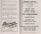 The Homecoming Program Garrick Theatre London Sept  1978 Playbill Gemma Jones