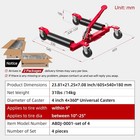 Car Wheel Dolly Jack Set  1500-lbs   9   Ratchet  4 Pieces For Repair Moving Red