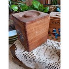 Set Of 3 1950s Country Rooster Square Wood Canisters With Lids