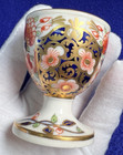 Royal Crown Derby China Egg Cup Imari Design Rust   Blue Flowers   Panels
