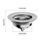 2pcs 5-in-1 Pop-up Kitchen Sink Stopper Strainer Rustproof Drain Filter For Home